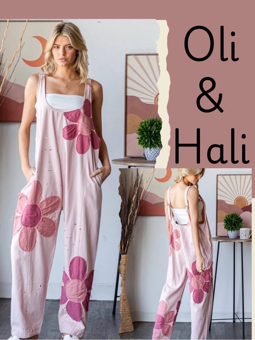 New large Oli & Hali jumper jumpsuit flower
